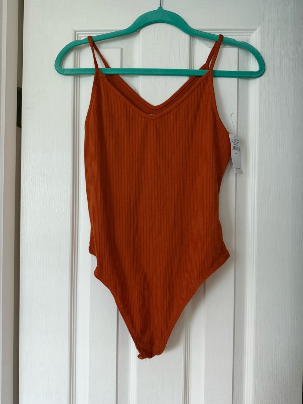 American Eagle Outfitters Rust Ribbed One-Piece Bodysuit